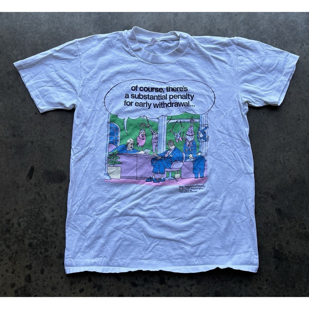 VTG 80s The Neighborhood Comic Strip T Shirt Comedy Humor Single Stitch Large